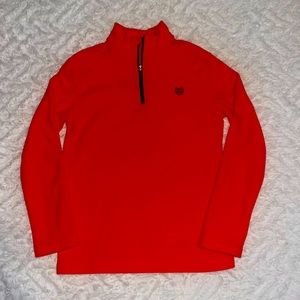 Orange fleece Chaps quarter zip, boys size Large (14-16)